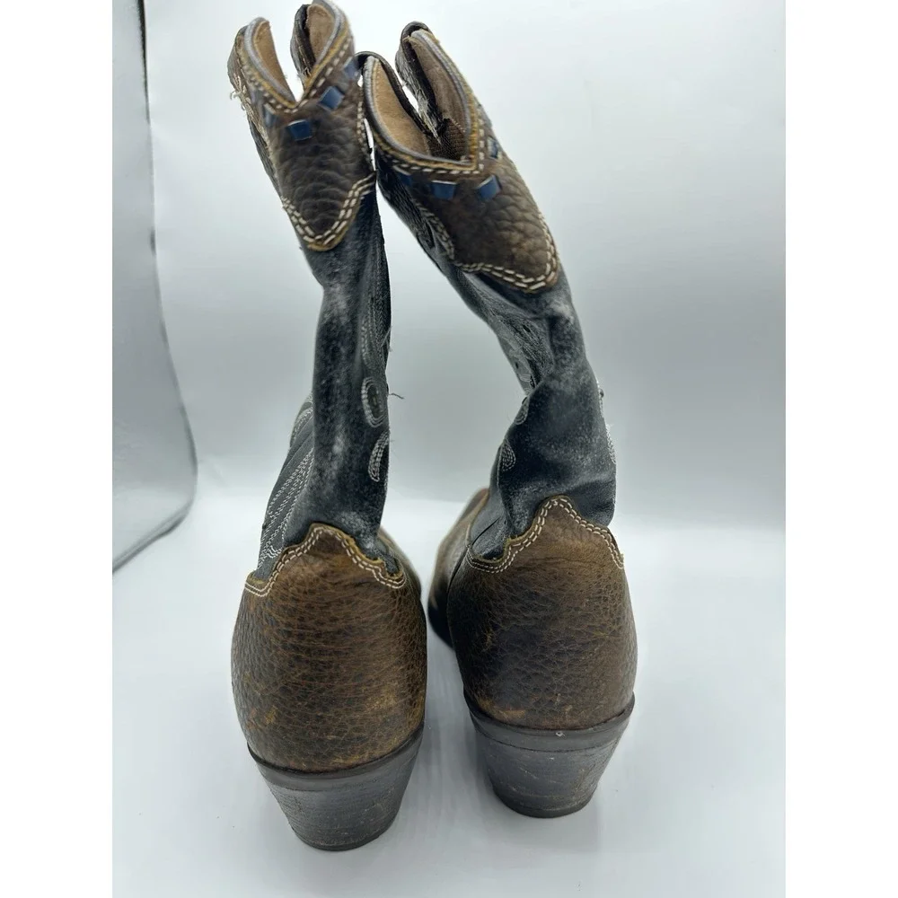 Ariat Daisy 10004577 Womens 9.5B Brown Blue Leather Snip Toe Cowboy Boots - Picture 3 of 8